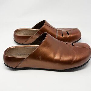ARAVON Copper Leather Slide On Casual Preppy Minimal Size 10AA - NARROW